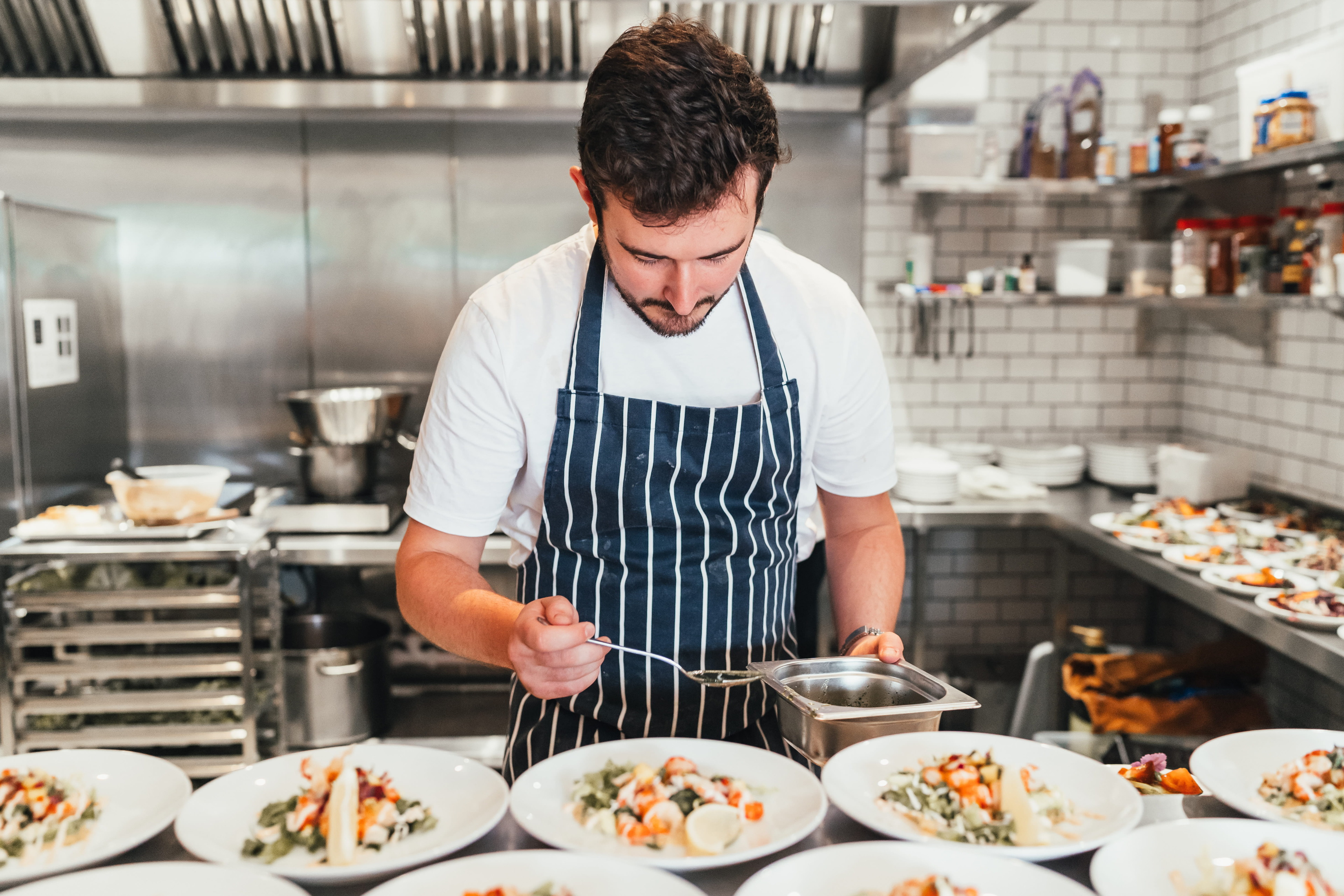 Head chef in kitchen